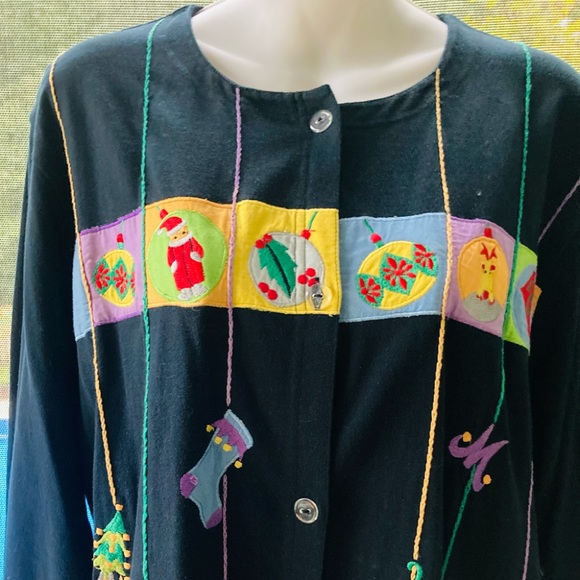 MICHAEL SIMON LITE VINTAGE CHRISTMAS CARDIGAN XL excellent - Picture 2 of 5